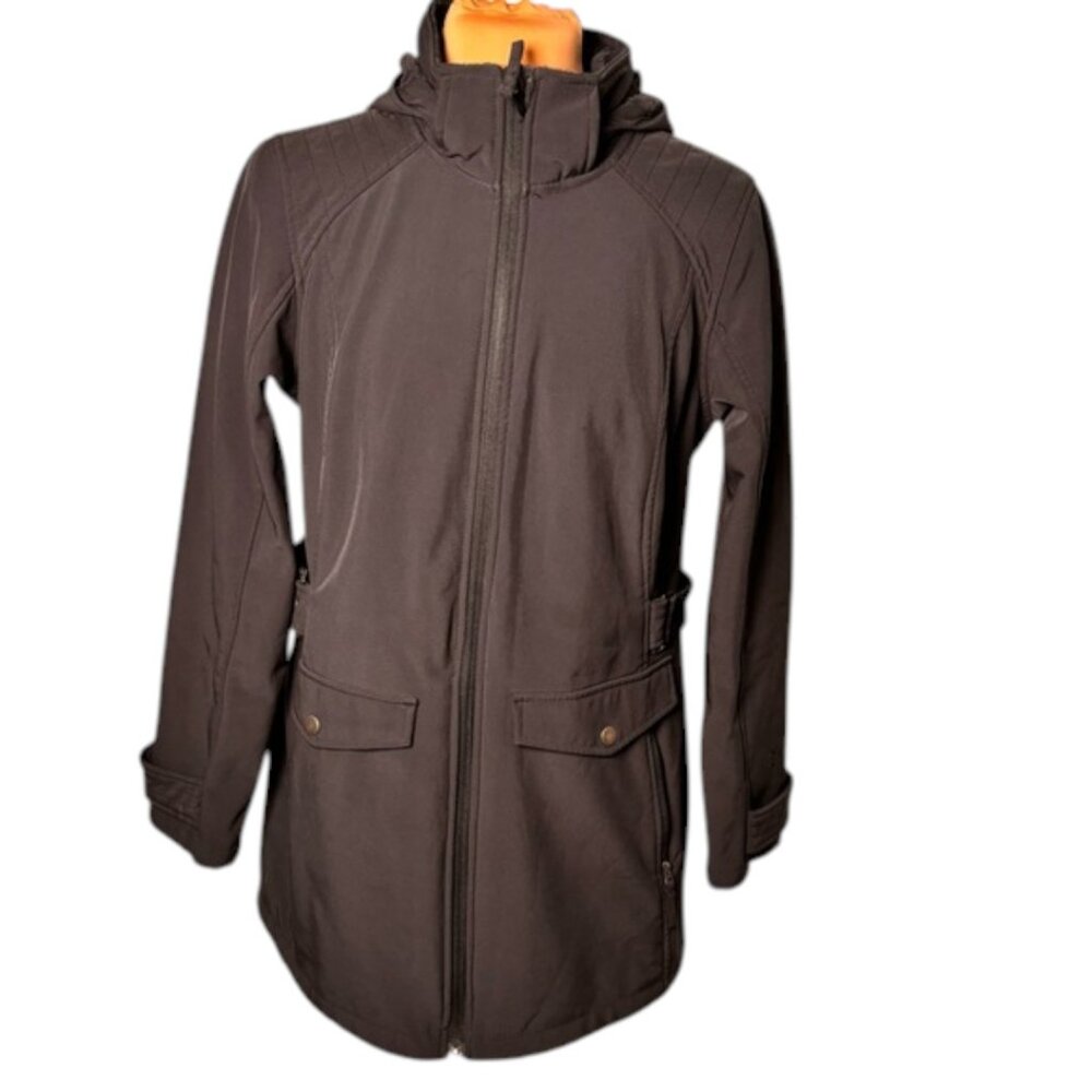 Free Country Faux Fur Lined Hooded Utility Jacket Dark Gray Size M